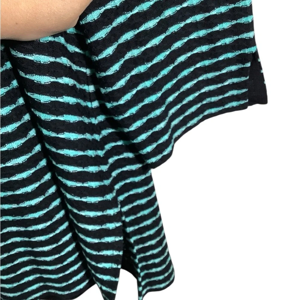 Misook Black and Teal Knit Cardigan Sweater - Picture 5 of 8